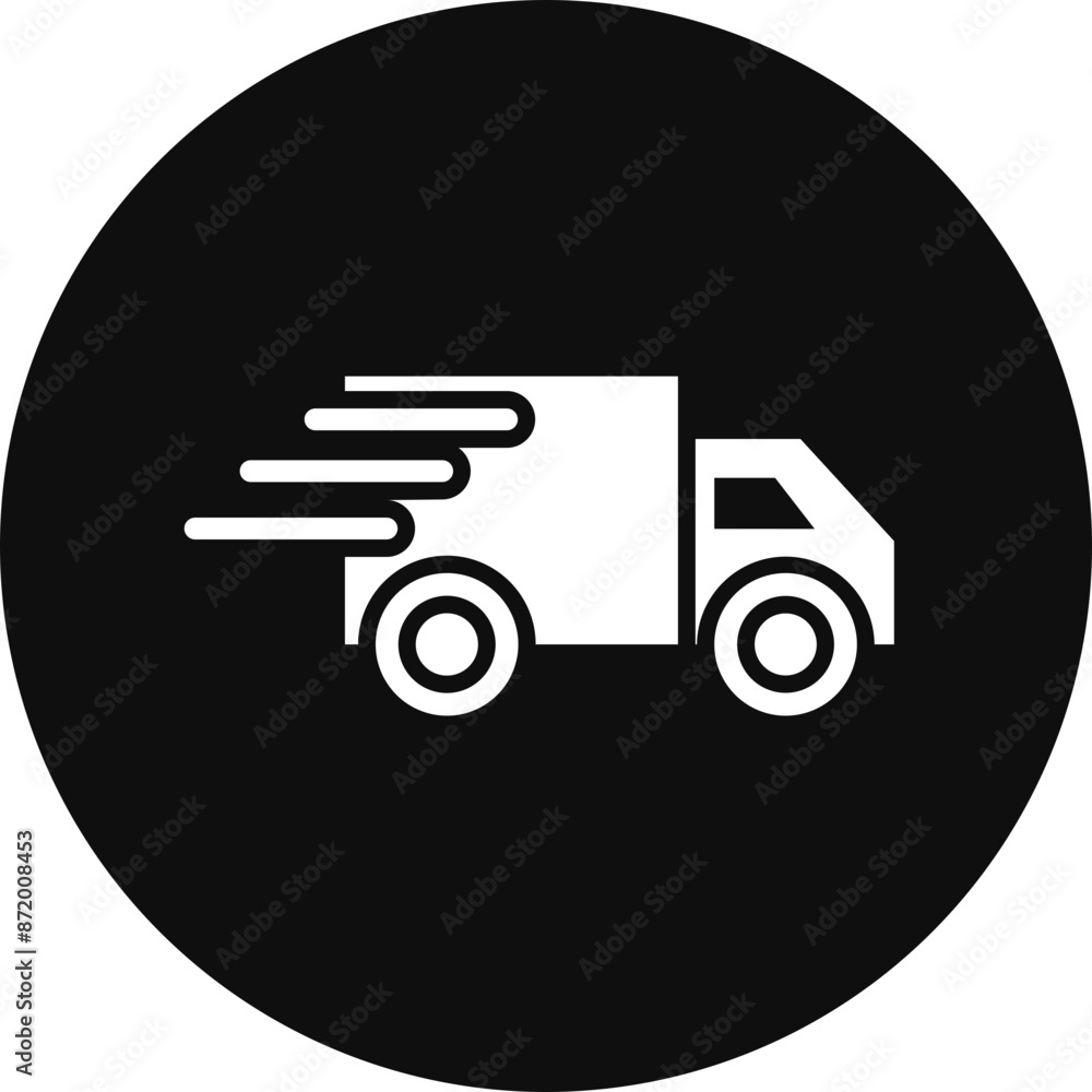 Fast Delivery Glyph Black Circle Icon Fast Delivery Glyph Black Circle Icon