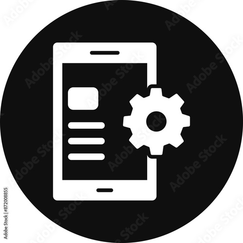 Mobile Marketing Glyph Black Circle Icon