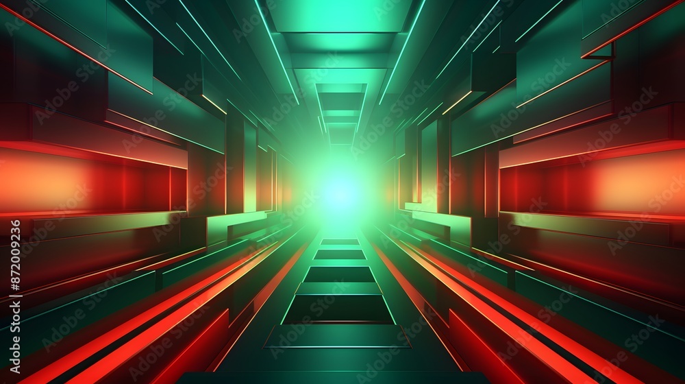 3d rendering of red and green abstract geometric background. Scene for advertising, technology, showcase, banner, game, sport, cosmetic, business, metaverse. Sci-Fi Illustration. Product display
3d rendering of red and green abstract geometric background. Scene for advertising, technology, showcase, banner, game, sport, cosmetic, business, metaverse. Sci-Fi Illustration. Product display