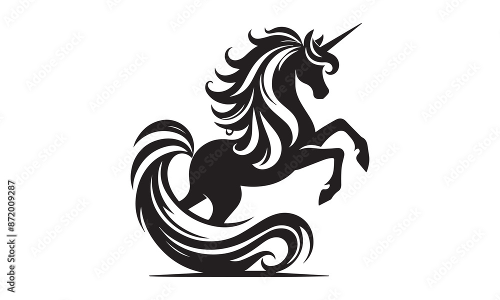 unicorn, Magic unicorn silhouette, Silhouette of a flying unicorn, Unicorn head circle tattoo illustration, horses tattoo. Black unicorn silhouette vector style and white background unicorn, Magic unicorn silhouette, Silhouette of a flying unicorn, Unicorn head circle tattoo illustration, horses tattoo. Black unicorn silhouette vector style and white background