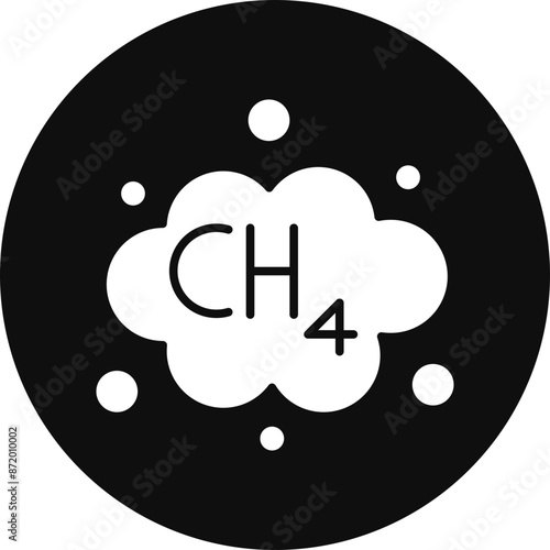 Methane Glyph Black Circle Icon