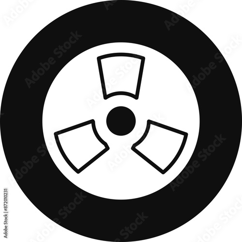 Radiation Glyph Black Circle Icon