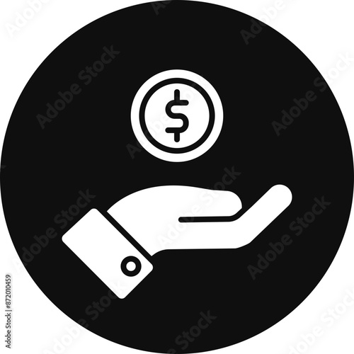Loan Glyph Black Circle Icon