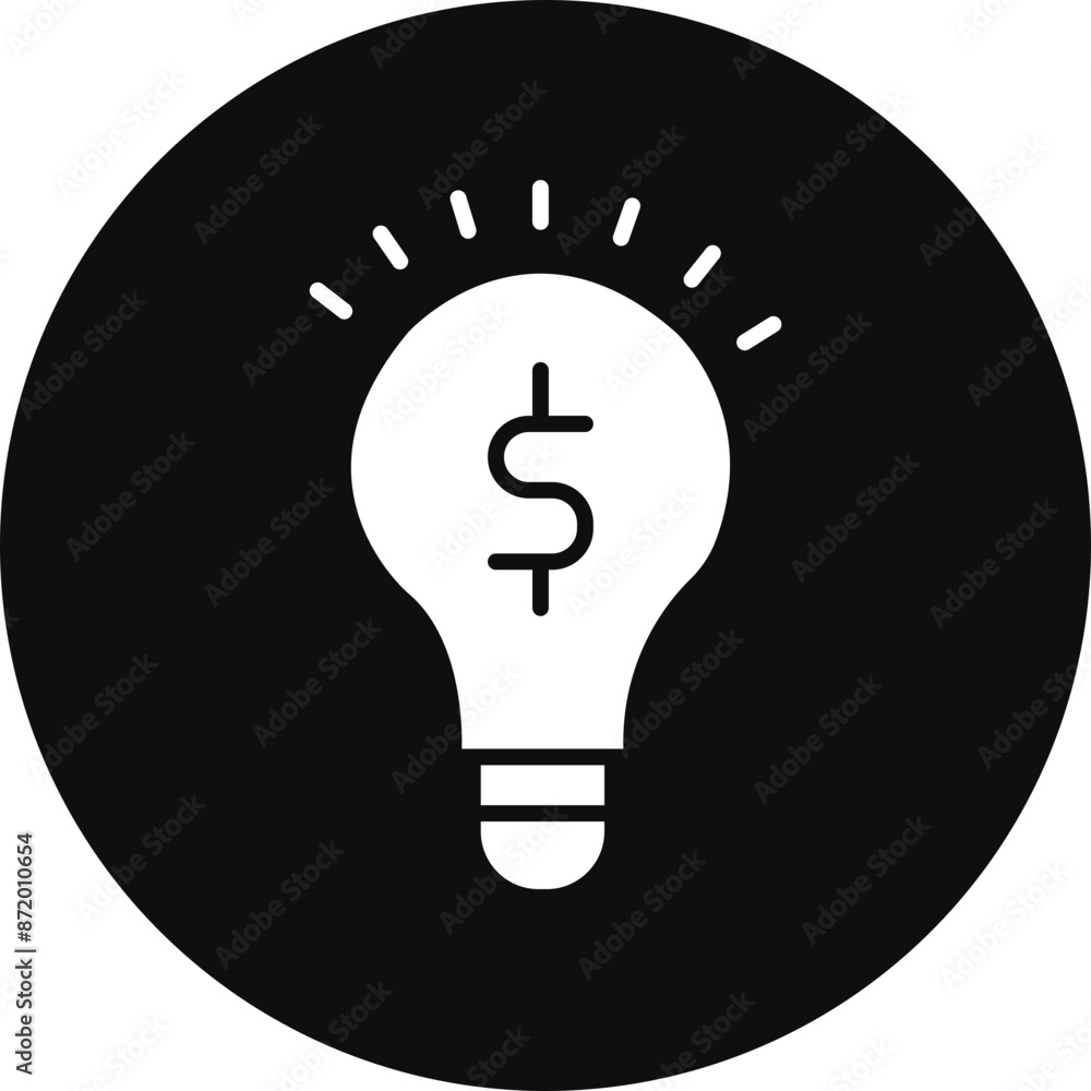 Business Idea Glyph Black Circle Icon Business Idea Glyph Black Circle Icon