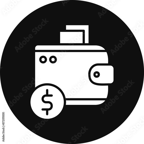 Wallet Glyph Black Circle Icon