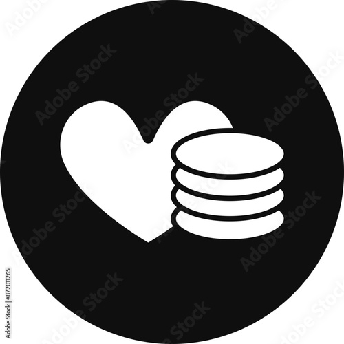 Donations Glyph Black Circle Icon