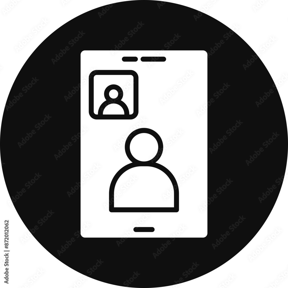 Video Conference Glyph Black Circle Icon Video Conference Glyph Black Circle Icon