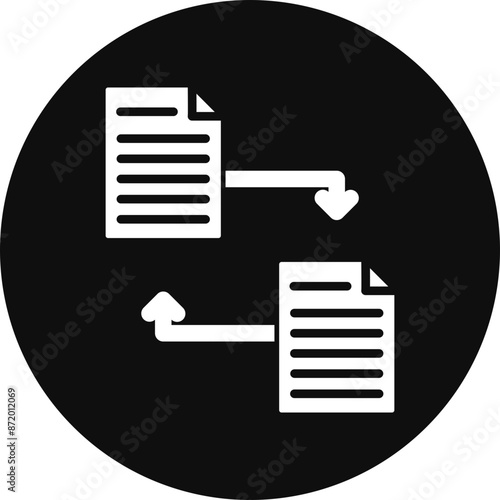Files Exchange Glyph Black Circle Icon