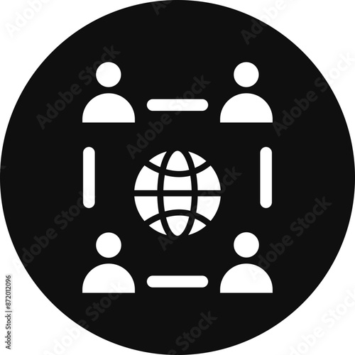 Remote Job Glyph Black Circle Icon