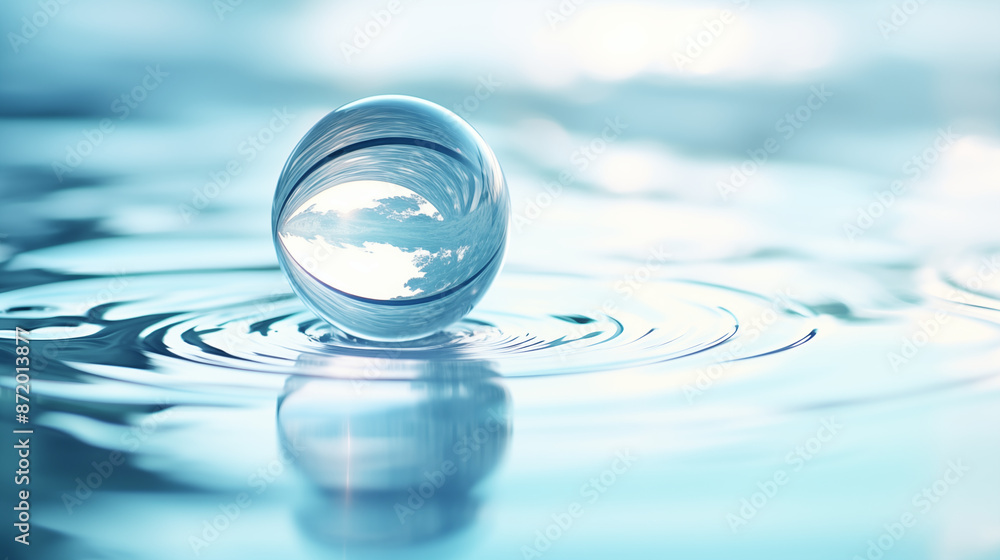 Clear water drop splashing in macro view, showcasing nature's liquid beauty Clear water drop splashing in macro view, showcasing nature's liquid beauty