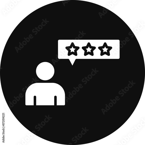 Customer Review Glyph Black Circle Icon