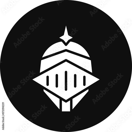 Knight Glyph Black Circle Icon