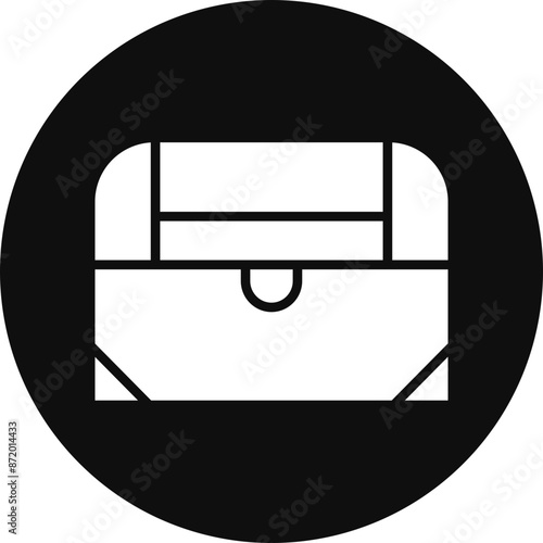 Treasure Glyph Black Circle Icon
