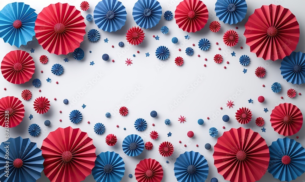 usa holiday banner design american flag color paper fans on white background happy independence day president s day labor day concept.illustration usa holiday banner design american flag color paper fans on white background happy independence day president s day labor day concept.illustration