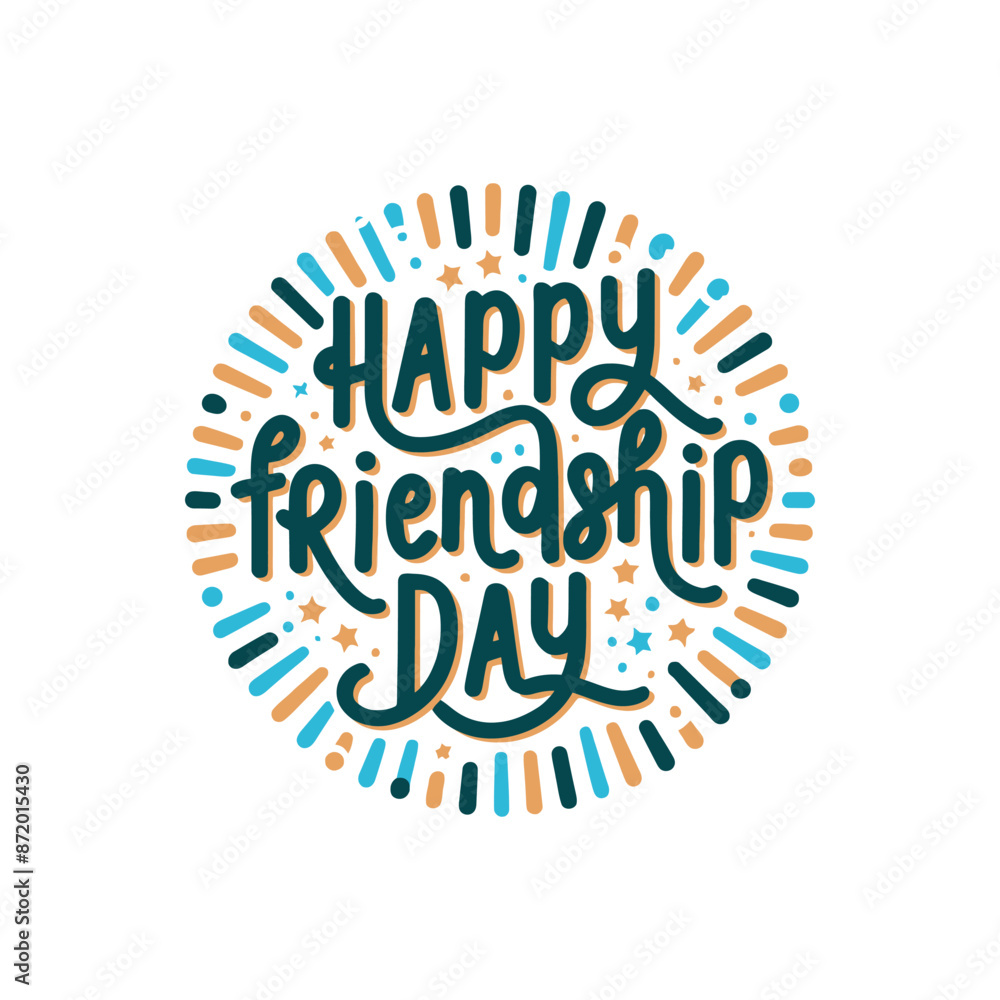 Obraz premium Happy Friendship Day Vector Typographic Design. Happy Friendship Day Lettering.