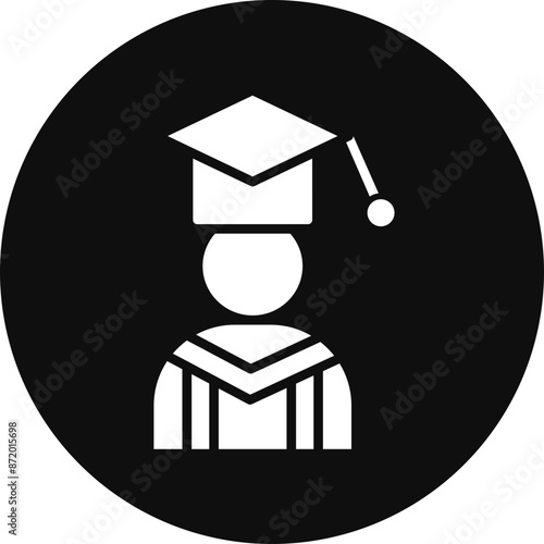 Alumni Glyph Black Circle Icon