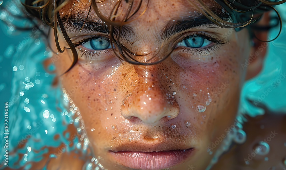 portrait of a young man in the water.stock image portrait of a young man in the water.stock image
