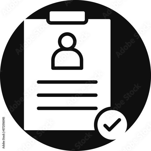 Registration Glyph Black Circle Icon