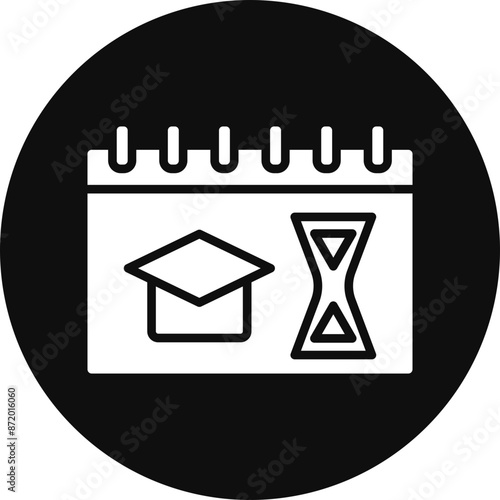 Gap Year Glyph Black Circle Icon