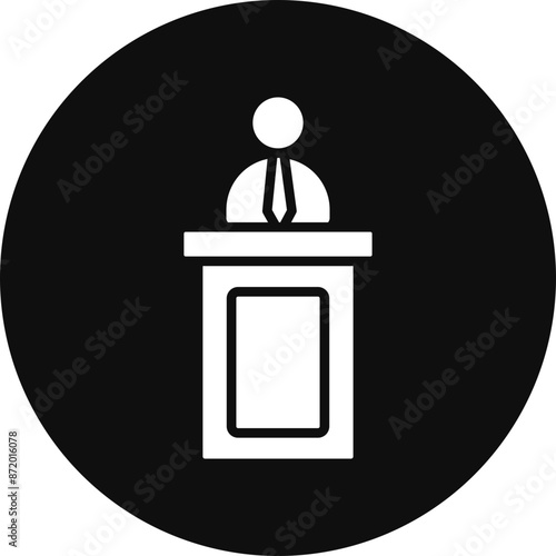 Lecturer Glyph Black Circle Icon