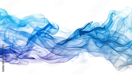 cyan blue smoke cloud isolated on white background ,abstract blue background with smooth shining lines 