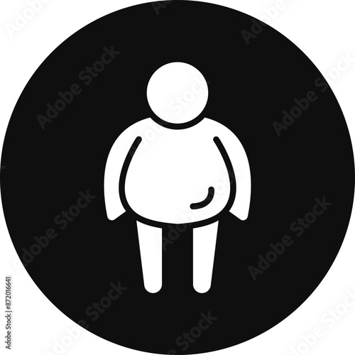 Obesity Vector Glyph Black Circle Icon