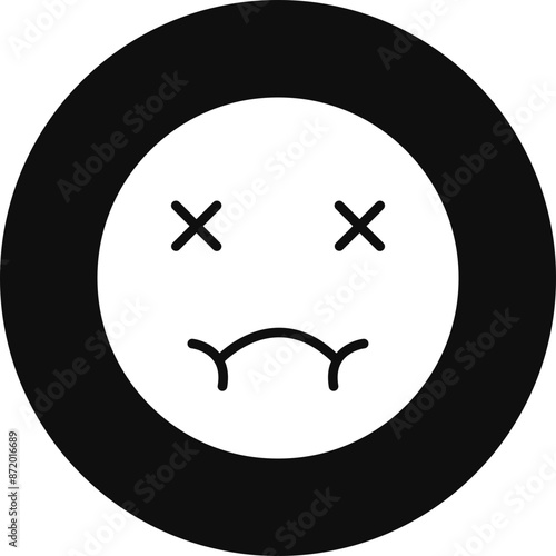 Nausea Vector Glyph Black Circle Icon photo