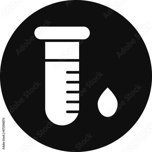 Blood Test Vector Glyph Black Circle Icon