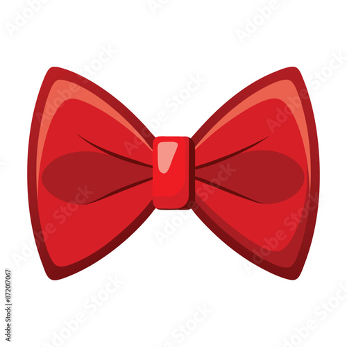 illustration of red bowtie isolated on white