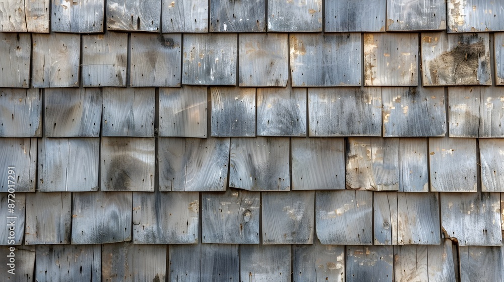 Naturally Weathered Wooden Shingles on Rustic Wooden Background Naturally Weathered Wooden Shingles on Rustic Wooden Background