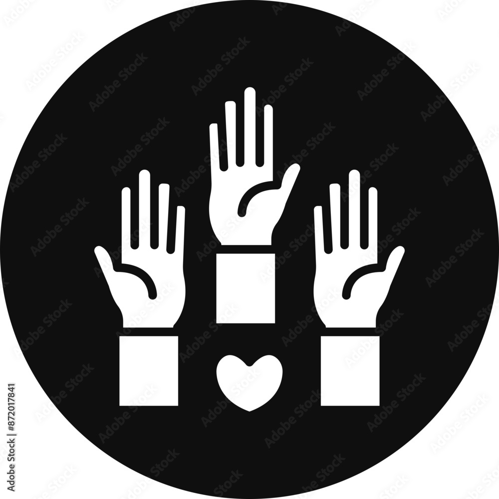 Volunteering Vector Glyph Black Circle Icon Volunteering Vector Glyph Black Circle Icon