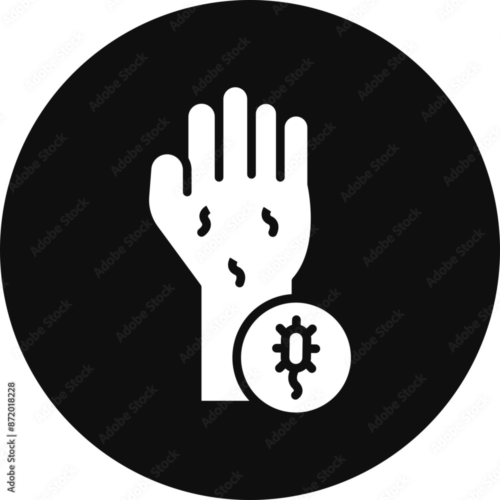 Obraz premium Hand Allergy Vector Glyph Black Circle Icon