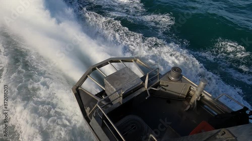 Wallpaper Mural Waves from engines of high-speed boat in Coral Sea, in the north of the Australian state of Queensland Torontodigital.ca