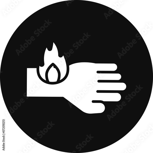 Flaming Skin Vector Glyph Black Circle Icon