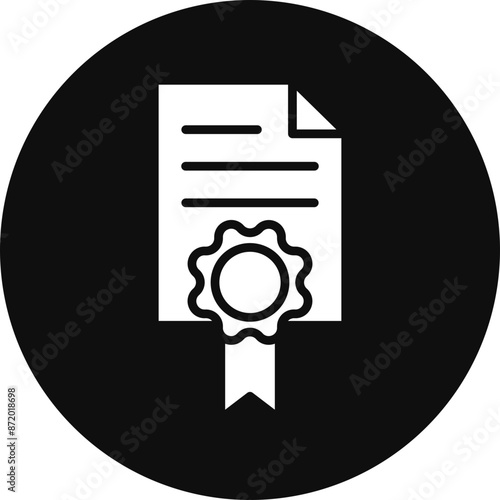 Licence Vector Glyph Black Circle Icon