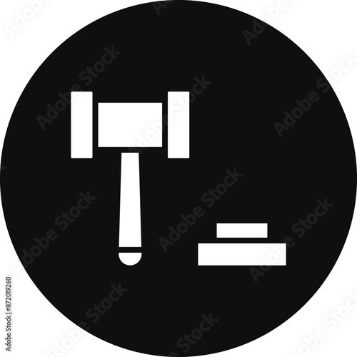 Auction Vector Glyph Black Circle Icon