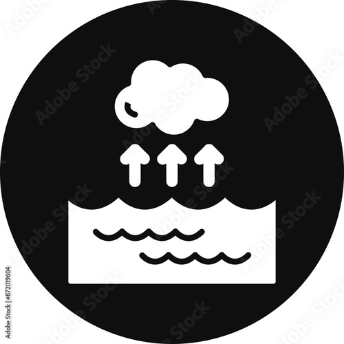Water Vapor Vector Glyph Black Circle Icon
