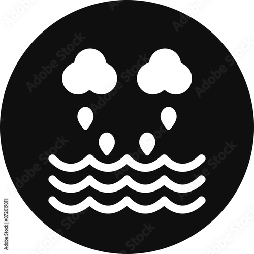 Rainstorm Vector Glyph Black Circle Icon