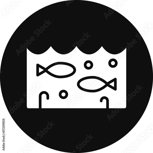 Underwater Vector Glyph Black Circle Icon