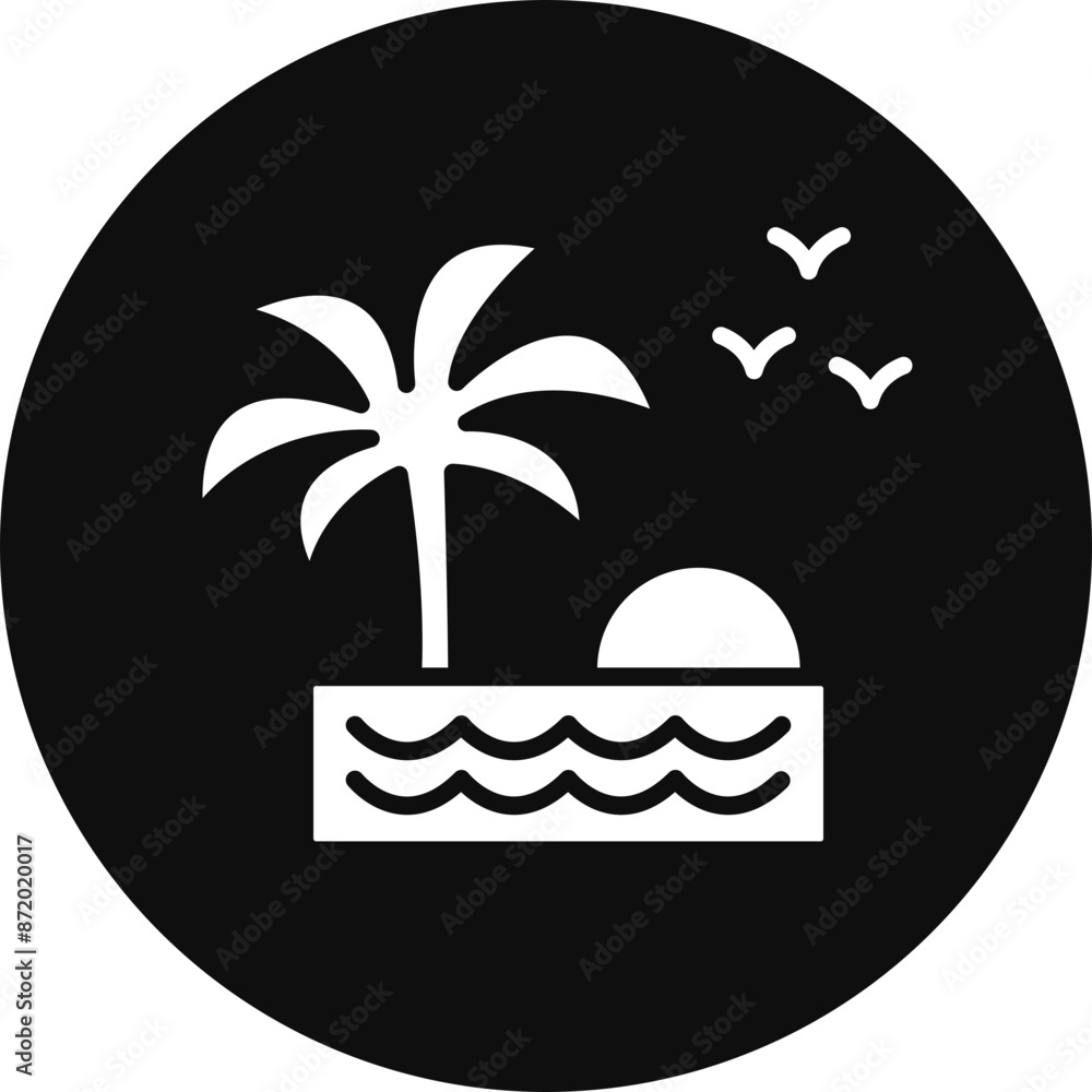 Naklejka premium Oasis Vector Glyph Black Circle Icon