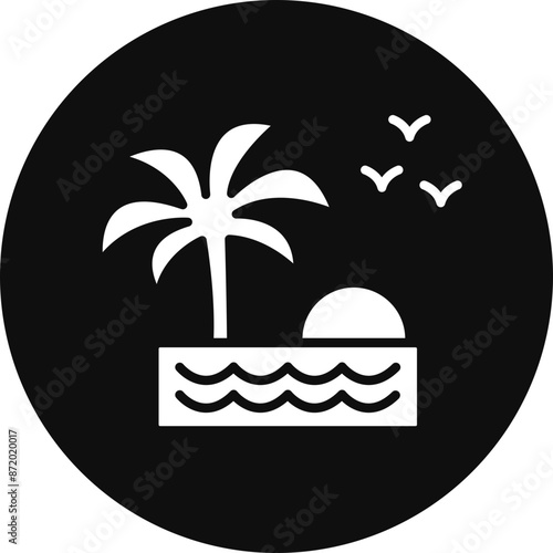 Oasis Vector Glyph Black Circle Icon