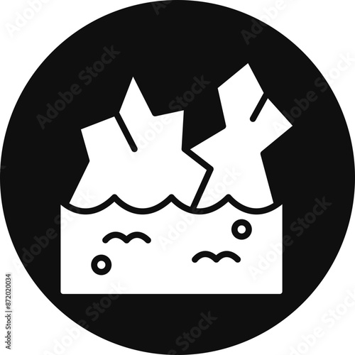 Glacier Vector Glyph Black Circle Icon