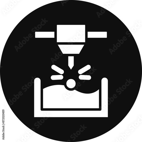 Stereolithography Glyph Black Circle Icon