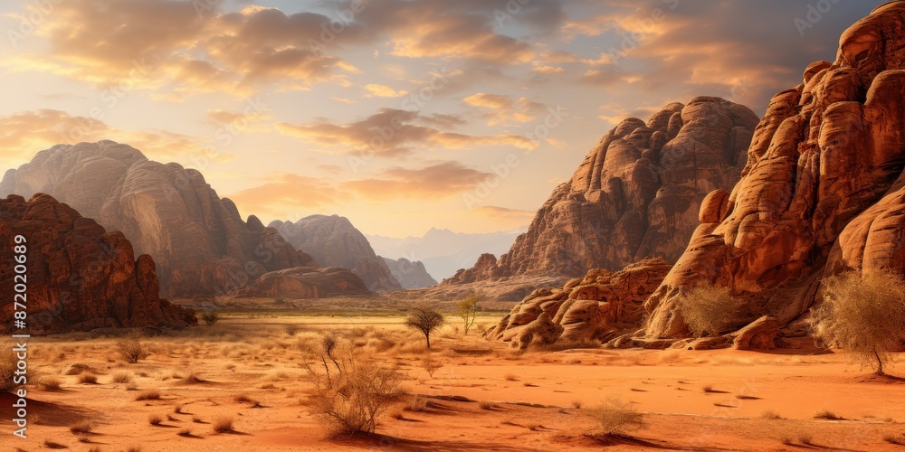 Fototapeta premium Desert Landscape at Sunset