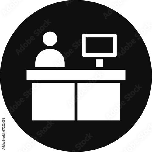Counter Glyph Black Circle Icon
