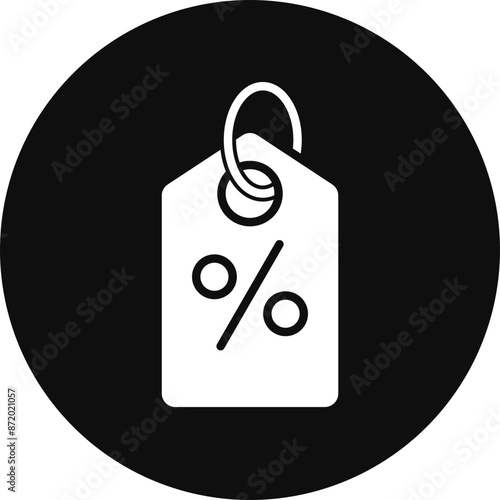 Discount Tags Glyph Black Circle Icon