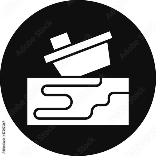 Underwater Glyph Black Circle Icon