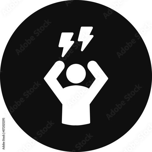 Panic Glyph Black Circle Icon