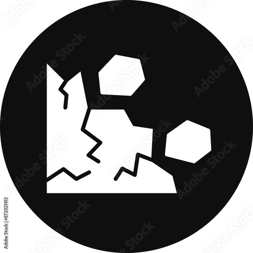 Avalanche Glyph Black Circle Icon