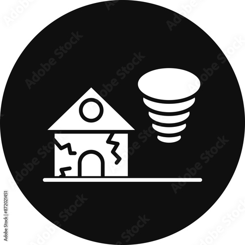 Twister Glyph Black Circle Icon